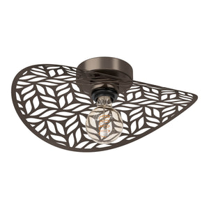 Eglo EU Swaby Ceiling Rustic Leaf Cut Steel Ceiling Light