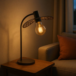 Eglo EU Swaby Rustic Leaf Cut Table Lamp 45cm