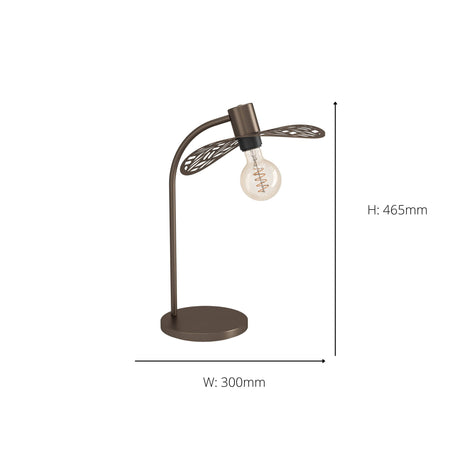 Eglo EU Swaby Rustic Leaf Cut Table Lamp 45cm
