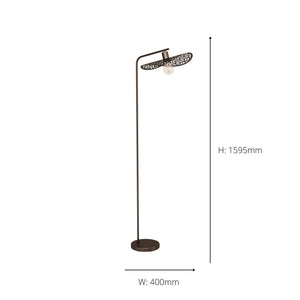 Eglo EU Swaby Brushed Bronze Leaf Pattern Floor Lamp