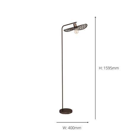 Eglo EU Swaby Brushed Bronze Leaf Pattern Floor Lamp