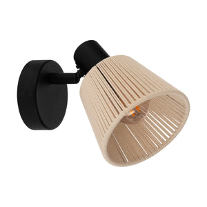 Eglo EU Seagard Wall & Ceiling Cream Thread Shade Adjustable Spotlight