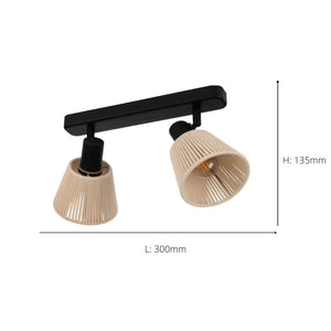 Eglo EU Seagard Double Cream Thread Shade Ceiling Light