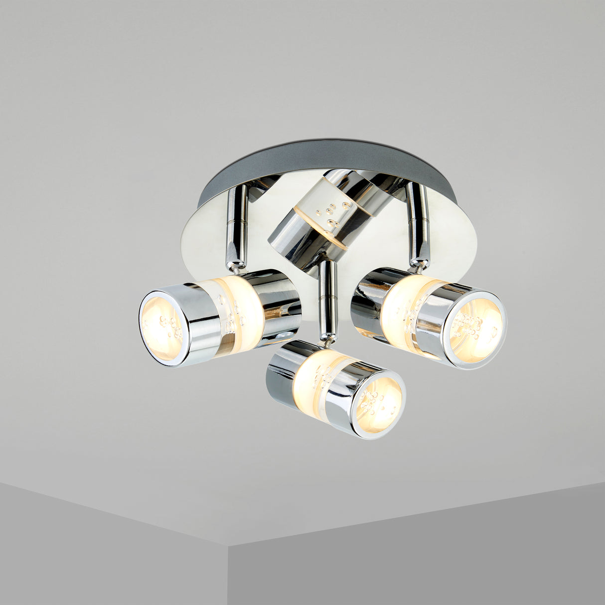 Searchlight Electric Bubbles  3Lt Round Spotlight - Chrome Metal & Bubble Acrylic 4413CC