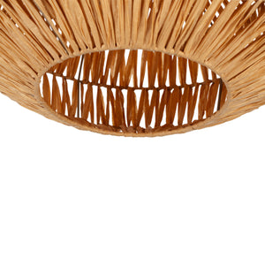 Eglo EU Sheldon Ceiling Natural Rope Ceiling Light with Black Metal Contrast