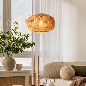 Eglo EU Sheldon Pendant Handwoven Rope Pendant Light with Organic Design