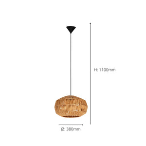 Eglo EU Sheldon Pendant Handwoven Rope Pendant Light with Organic Design