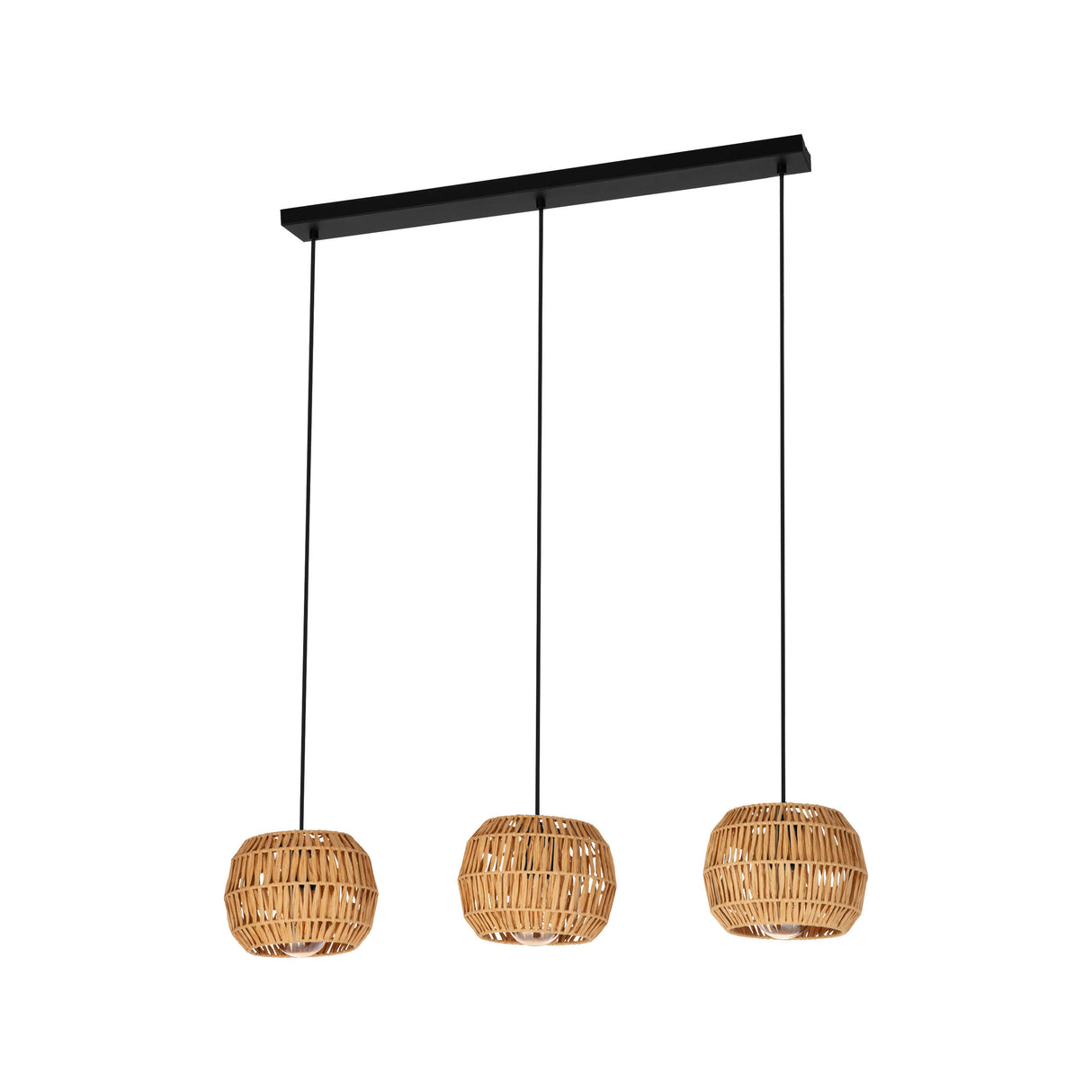 Eglo EU Sheldon 3 Light Pendant Triple Rope Globe Pendant Light for Dining or Kitchen