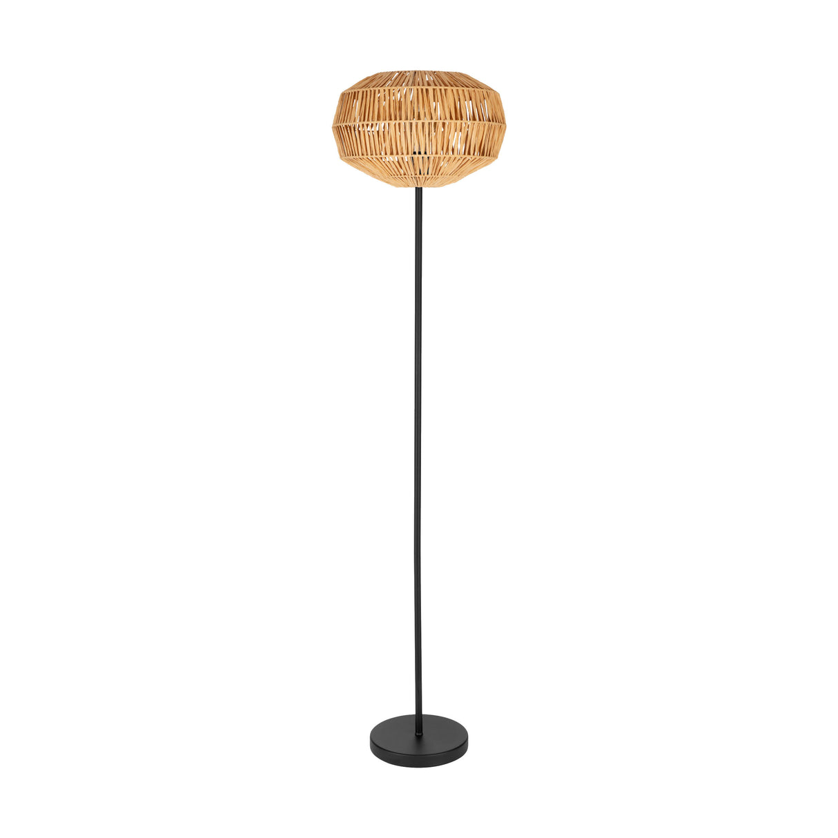 Eglo EU Sheldon Floor Natural Rope Floor Lamp with Black Frame