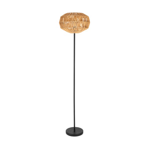 Eglo EU Sheldon Floor Natural Rope Floor Lamp with Black Frame