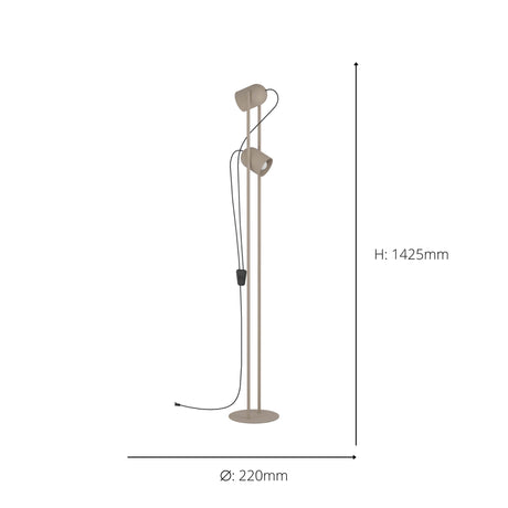 Eglo EU Tilston Sand Dual Sand Coloured Spotlight Floor Lamp with Foot Switch