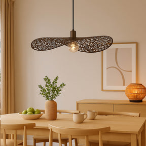 Eglo EU Swaby Pendant Brushed Bronze Leaf Pattern Pendant Light