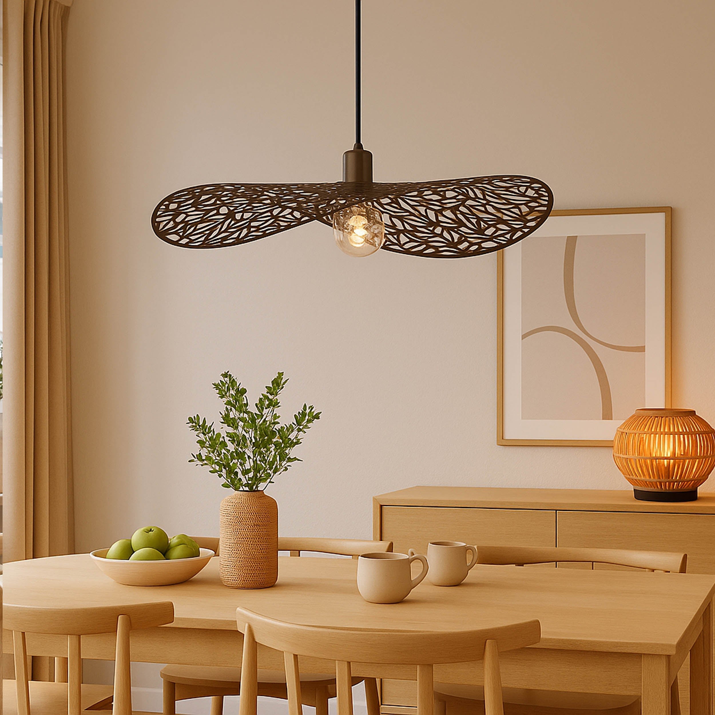 Eglo EU Swaby Rustic Leaf Cut Table Lamp 45cm