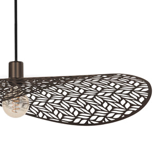 Eglo EU Swaby Pendant Brushed Bronze Leaf Pattern Pendant Light