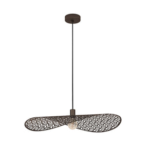 Eglo EU Swaby Pendant Brushed Bronze Leaf Pattern Pendant Light