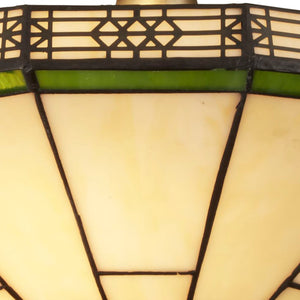 Searchlight Electric New York  2Lt Semi-Flush - Brass Metal & Stained Glass 4417-17