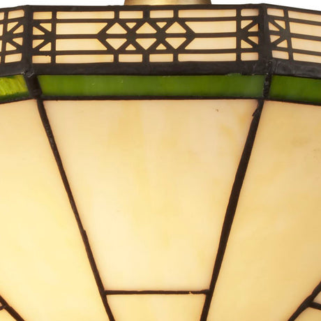 Searchlight Electric New York  2Lt Semi-Flush - Brass Metal & Stained Glass 4417-17