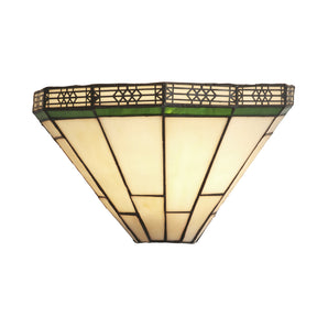 New York  Wall Light  - Brass Metal & Stained Glass