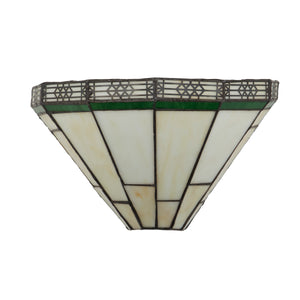 Searchlight Electric New York  Wall Light  - Brass Metal & Stained Glass 4417-18
