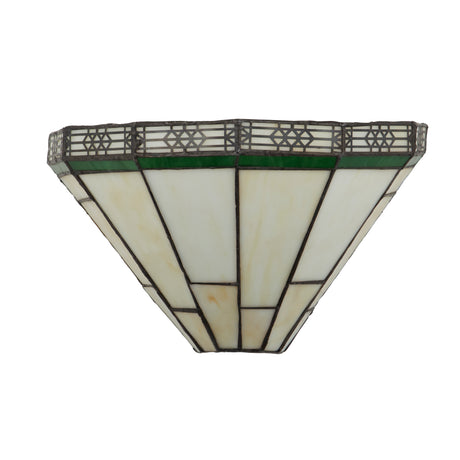 Searchlight Electric New York  Wall Light  - Brass Metal & Stained Glass 4417-18