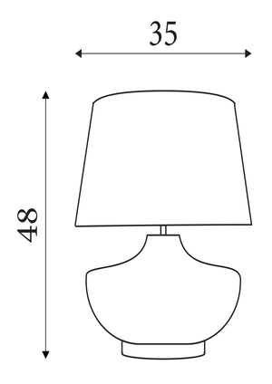 Searchlight Electric Avaya 1Lt Table Lamp, Ceramic with Linen Shade 44210AB