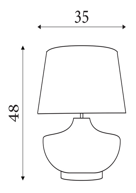 Searchlight Electric Avaya 1Lt Table Lamp, Ceramic with Linen Shade 44210AB