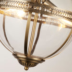 Searchlight Electric Coronet 3Lt Pendant - Antique Brass Metal & Glass 44213-3AB