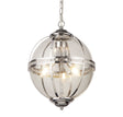 Coronet 3Lt Pendant - Chrome Metal & Glass