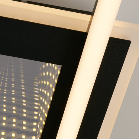 Searchlight Electric Quadrate LED Flush. Matt Black 44250BK