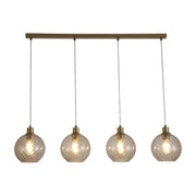Radiance 4Lt Bar Pendant, Gold Metal and Champagne Glass