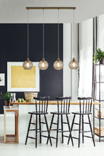 Searchlight Electric Radiance 4Lt Bar Pendant, Gold Metal and Champagne Glass 44520-4CP