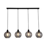 Radiance 4Lt Bar Pendant, Black Metal and Smoked Glass