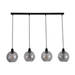 Searchlight Electric Radiance 4Lt Bar Pendant, Black Metal and Smoked Glass 44520-4SM