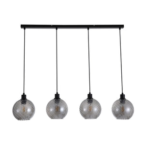 Searchlight Electric Radiance 4Lt Bar Pendant, Black Metal and Smoked Glass 44520-4SM