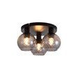 Radiance 3Lt Flush, Black Metal and Smoked Glass