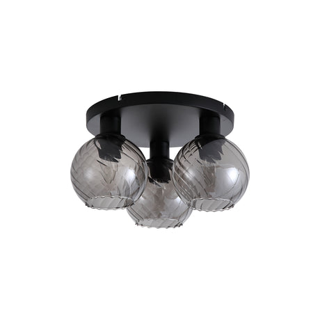 Searchlight Electric Radiance 3Lt Flush, Black Metal and Smoked Glass 44521SM