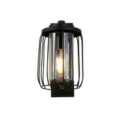 Reed 1Lt Wall Light with PIR , Black Metal and PC Shade