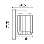 Searchlight Electric Reed 1Lt Wall Light with PIR , Black Metal and PC Shade 44610BK-PIR