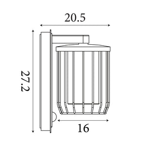Searchlight Electric Reed 1Lt Wall Light with PIR , Black Metal and PC Shade 44610BK-PIR