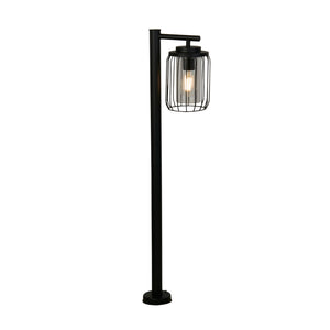 Reed 1Lt Post Light, Black Metal and PC Shade