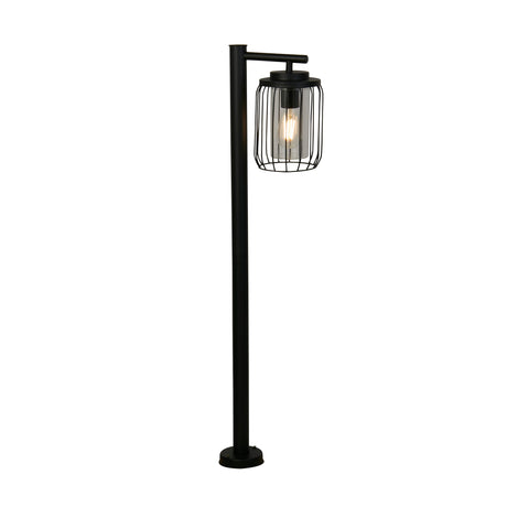 Reed 1Lt Post Light, Black Metal and PC Shade
