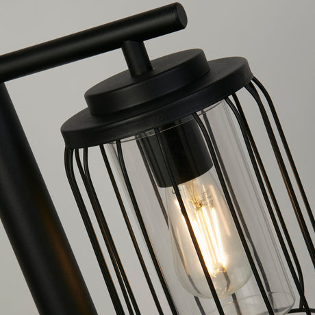 Searchlight Electric Reed 1Lt Post Light, Black Metal and PC Shade 44611BK