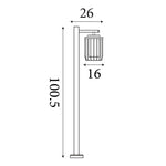 Searchlight Electric Reed 1Lt Post Light, Black Metal and PC Shade 44611BK
