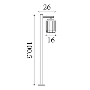 Searchlight Electric Reed 1Lt Post Light, Black Metal and PC Shade 44611BK