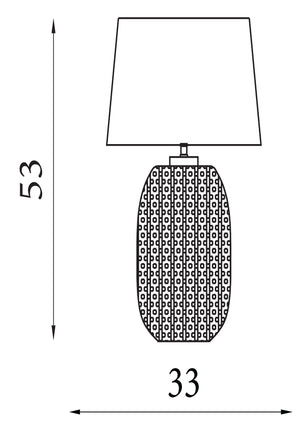 Searchlight Electric Cameo 1Lt Table Lamp, Blue Glass with Natural Linen Shade 44652AZ