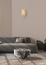 Searchlight Electric Spear 2Lt Wall Light, Gold Metal with Clear Crystal 44710-2GO