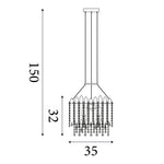 Searchlight Electric Spear 5Lt Pendant, Gold Metal with Clear Crystal 44710-5GO