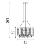 Searchlight Electric Spear 8Lt Pendant, Gold Metal with Clear Crystal 44710-8GO