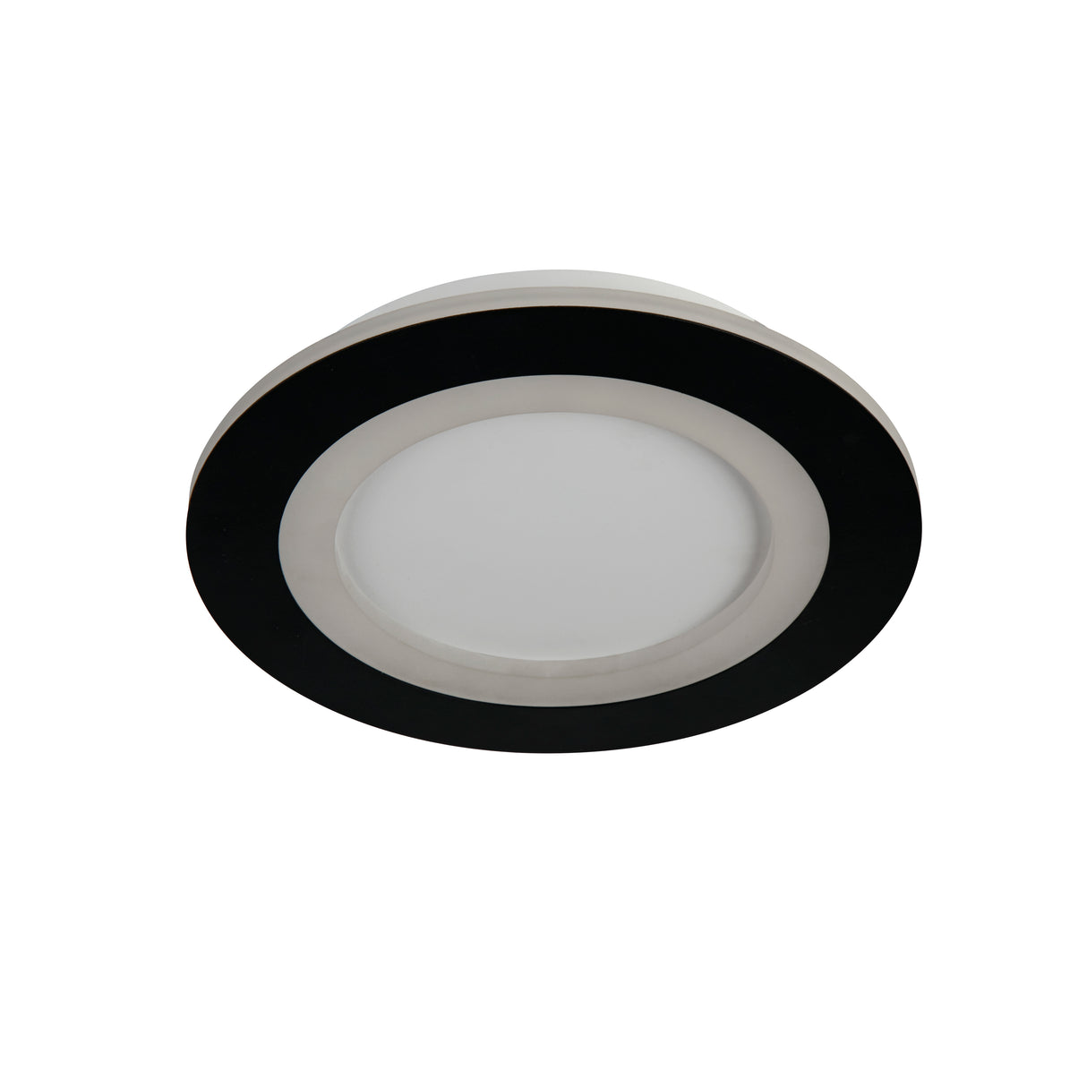 Searchlight Electric Ringo LED Round Flush. Matt Black 44712BK