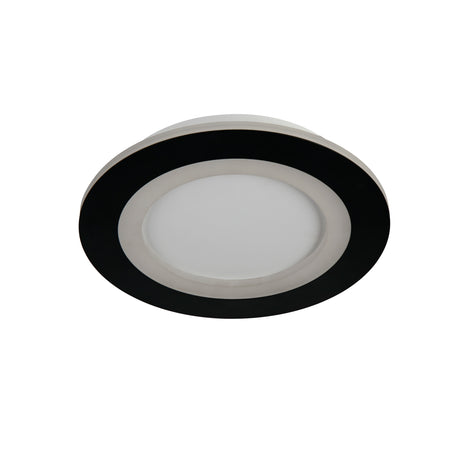 Searchlight Electric Ringo LED Round Flush. Matt Black 44712BK
